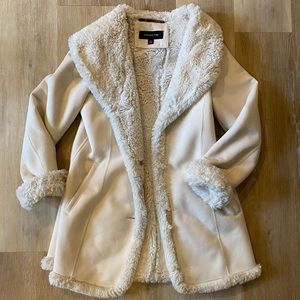 Jones New York Suede and Faux Fur Coat - Size Small